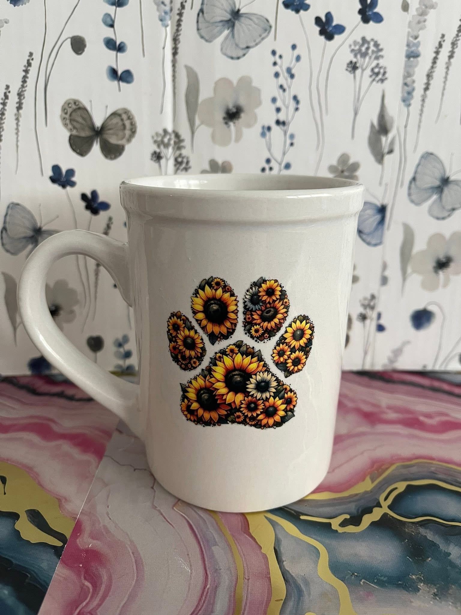 Sunflower Paw Print~~Coffee Mug