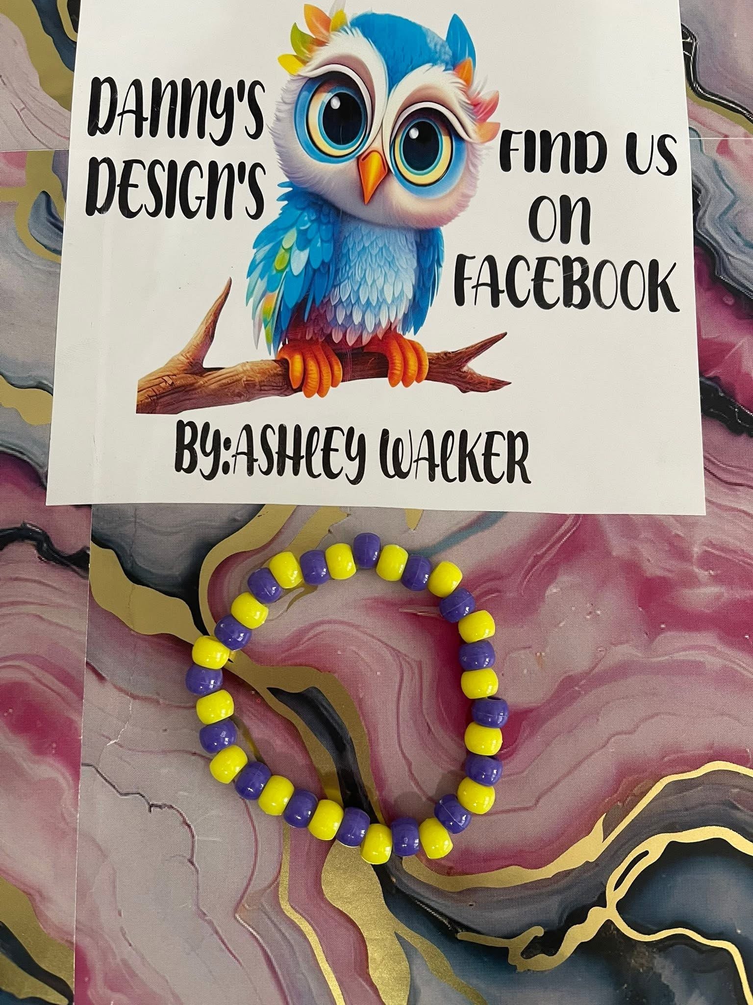 #90 Yellow & Purple Bracelet