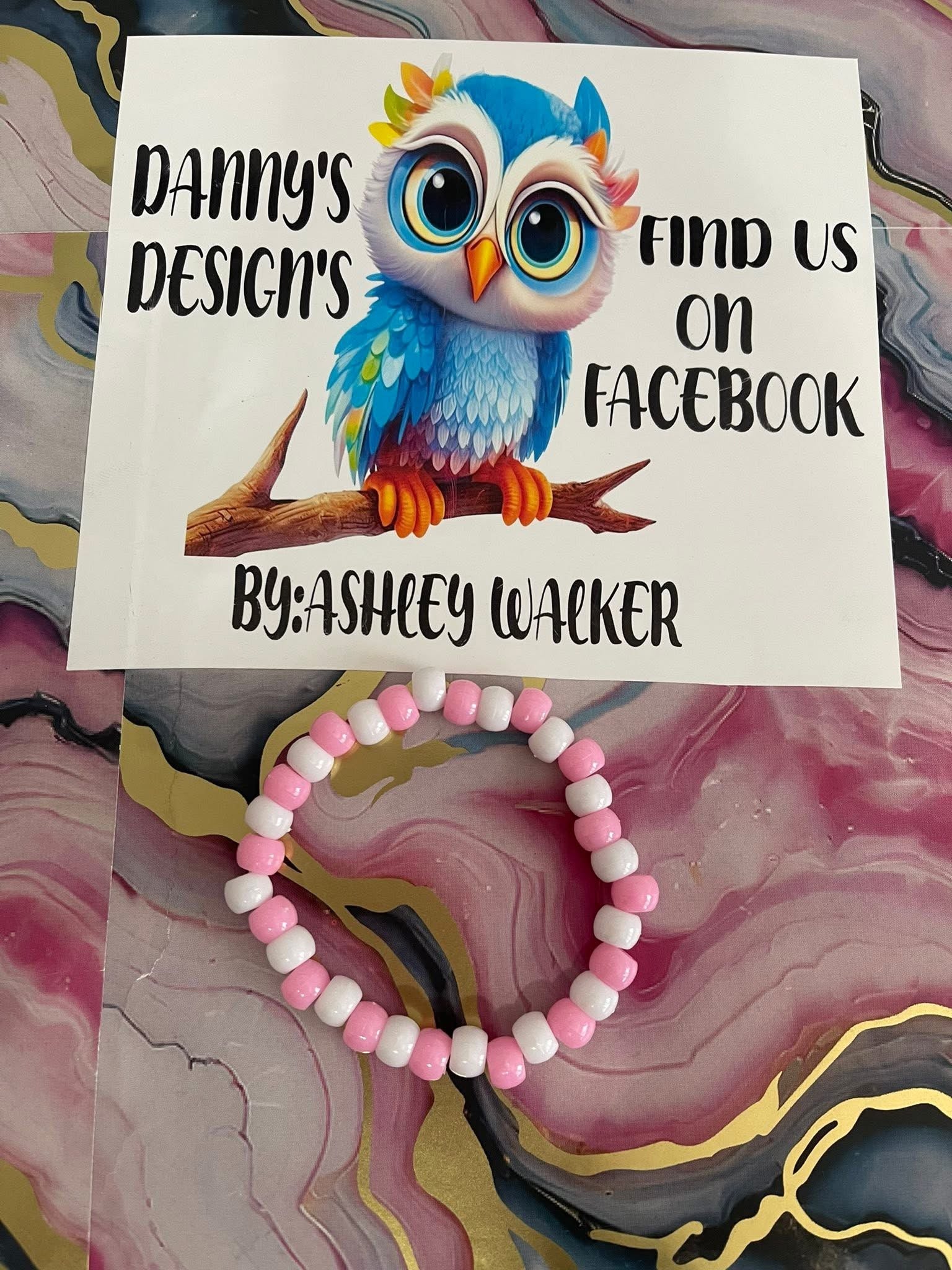#159 Baby Pink & White Bracelet