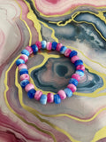 #130 Pink & Blue Tie-Dye Bracelet