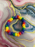 #70 Yellow, Orange, Red, Purple, Blue & Green Bracelet