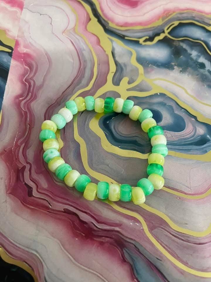 #101 Green & Yellow Tie-Dye Bracelet