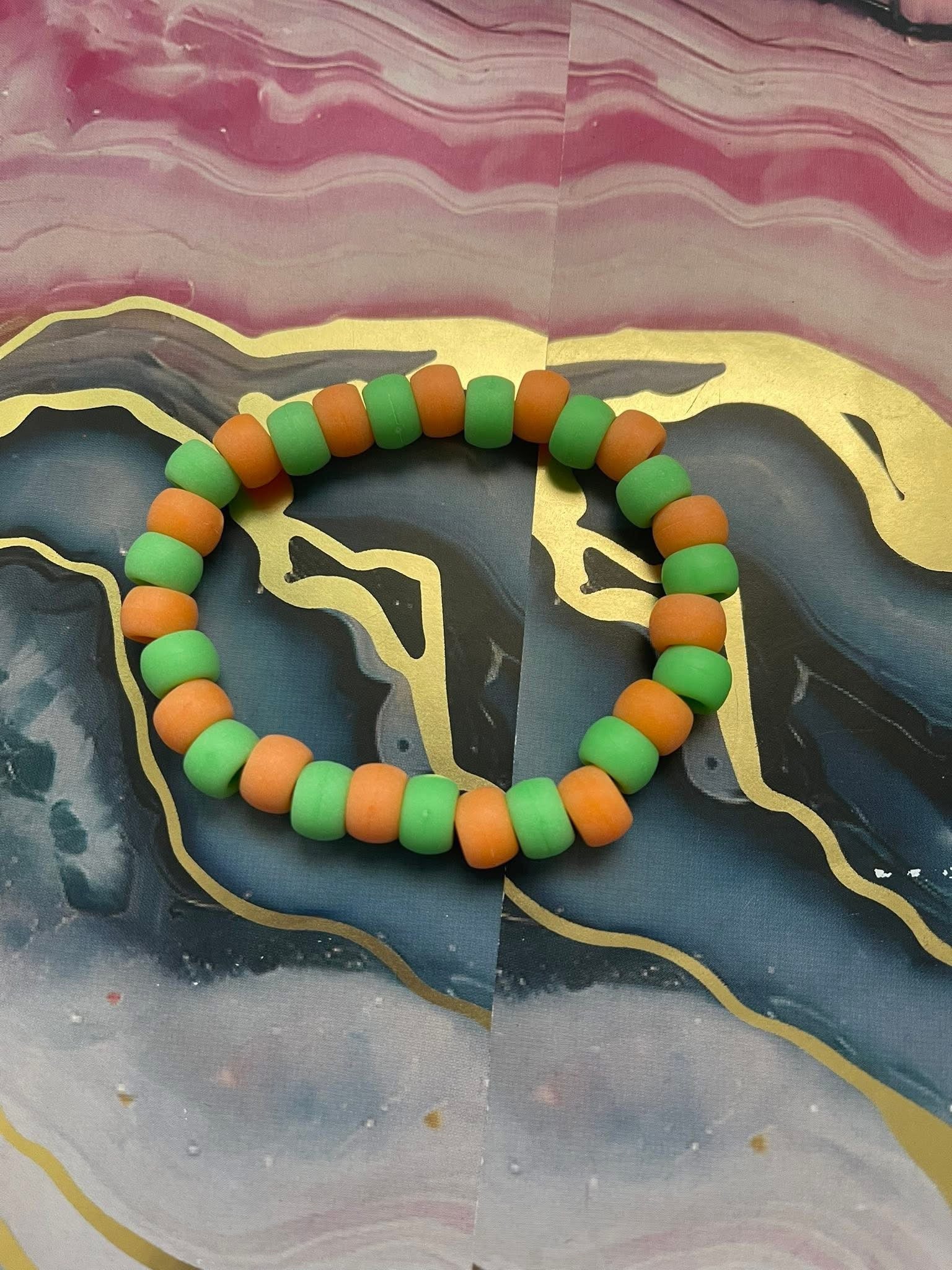 #35 Green & Orange Bracelet