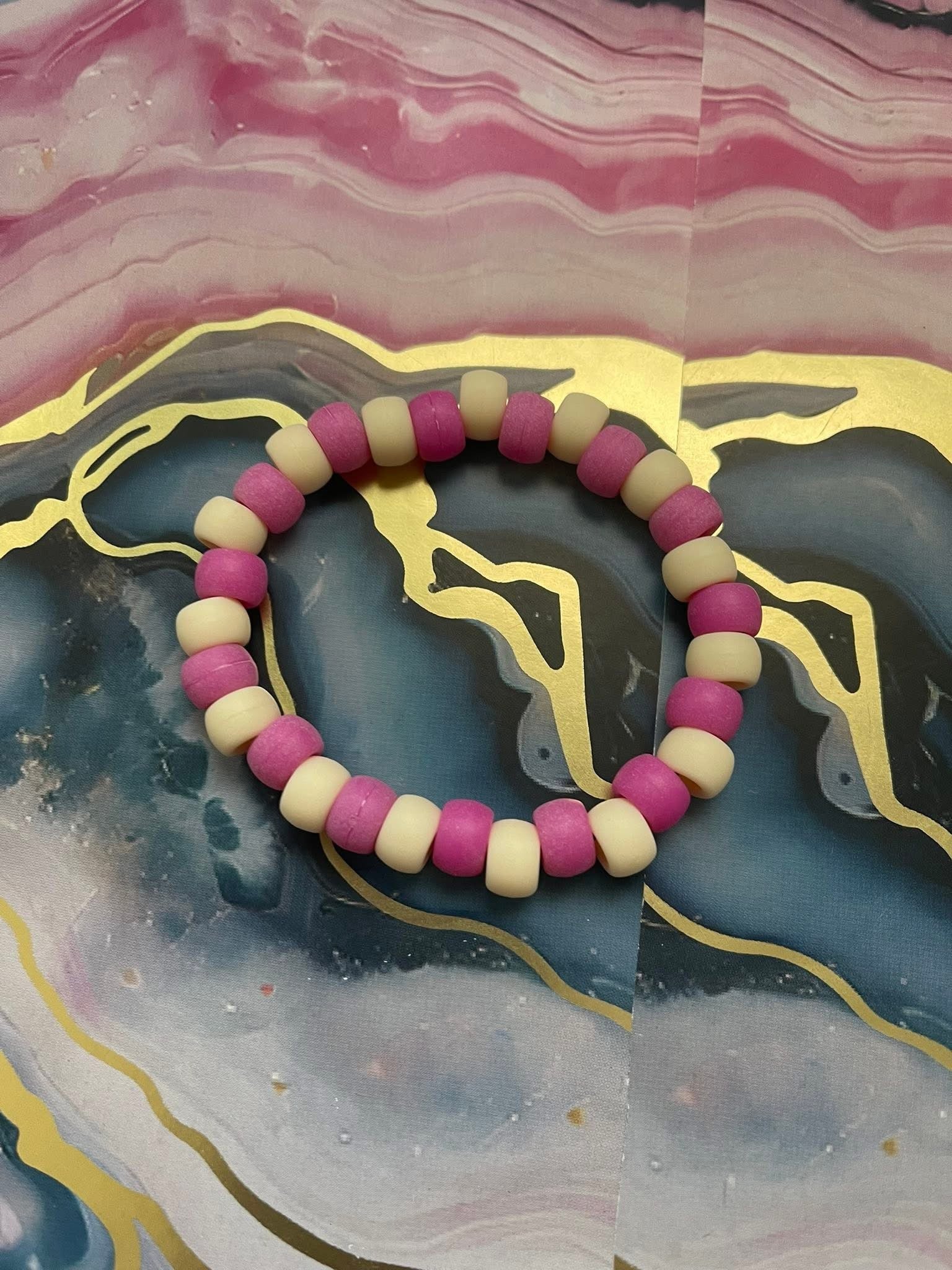 #34 Purple & Cream Bracelet