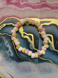 #132 Yellow & Pink Tie-Dye Bracelet