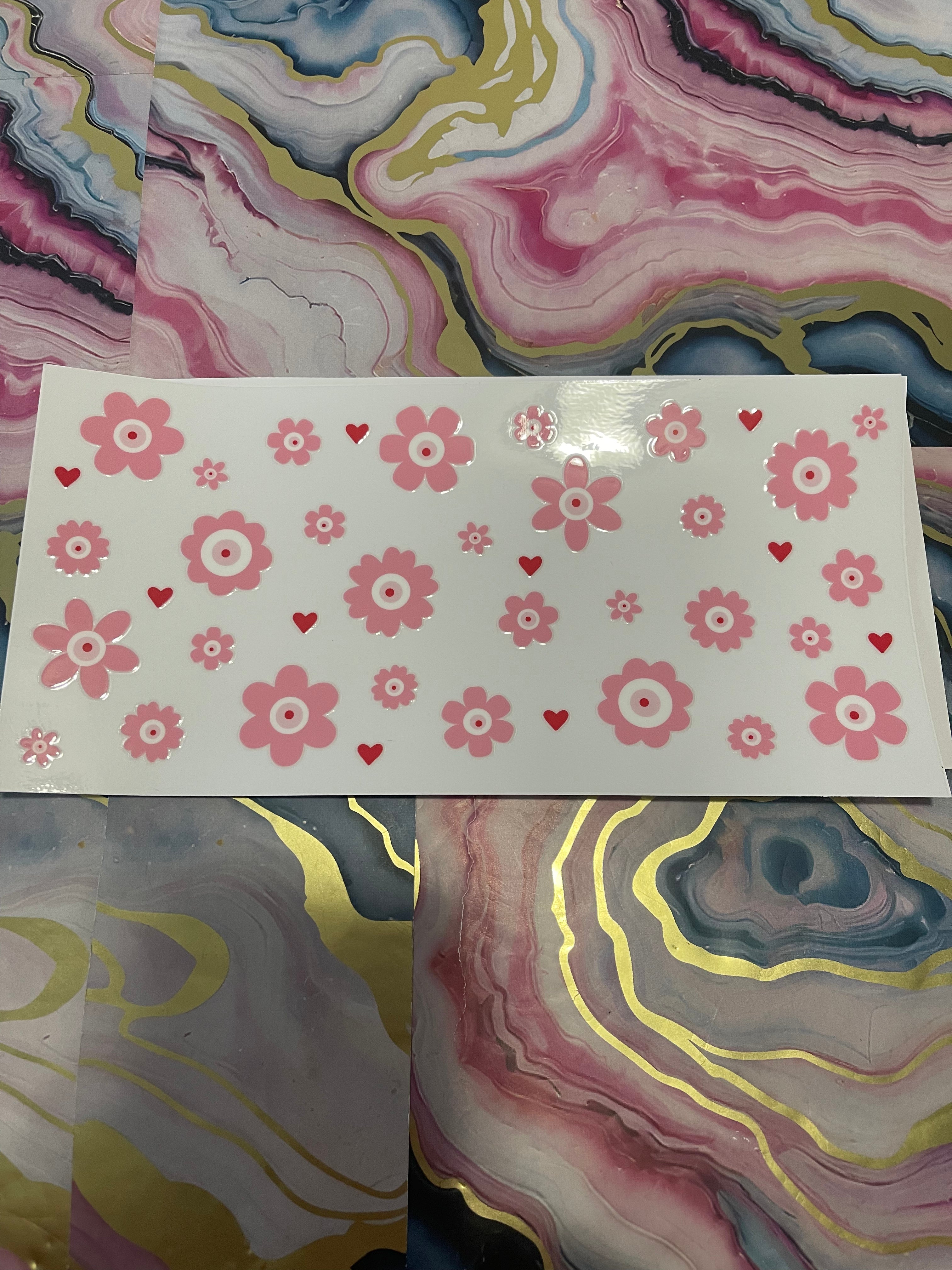 #59 Pink Flower Eye~~UV DTF CUP WRAP