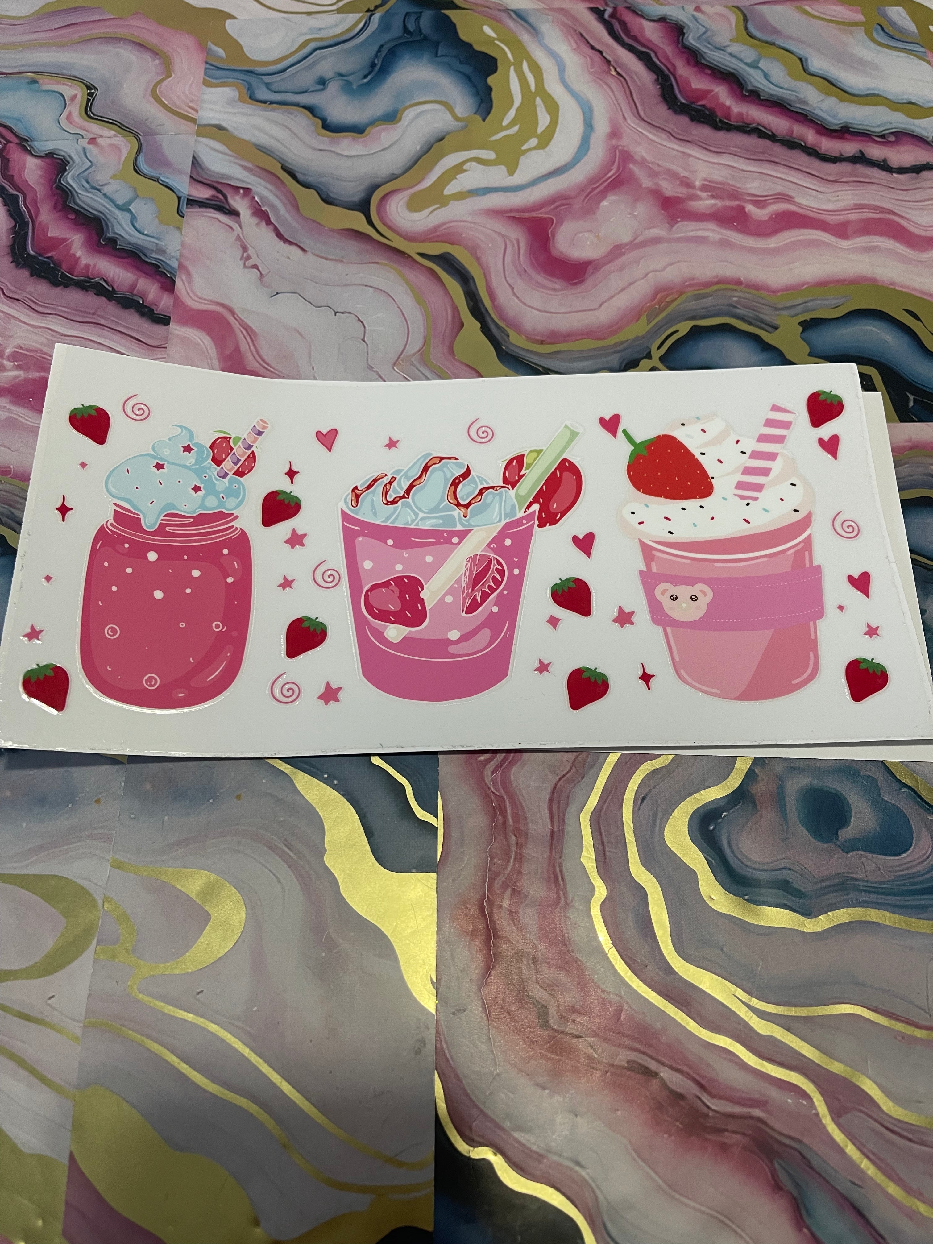 #26 Strawberry Milkshake~~ UV DTF CUP WRAP
