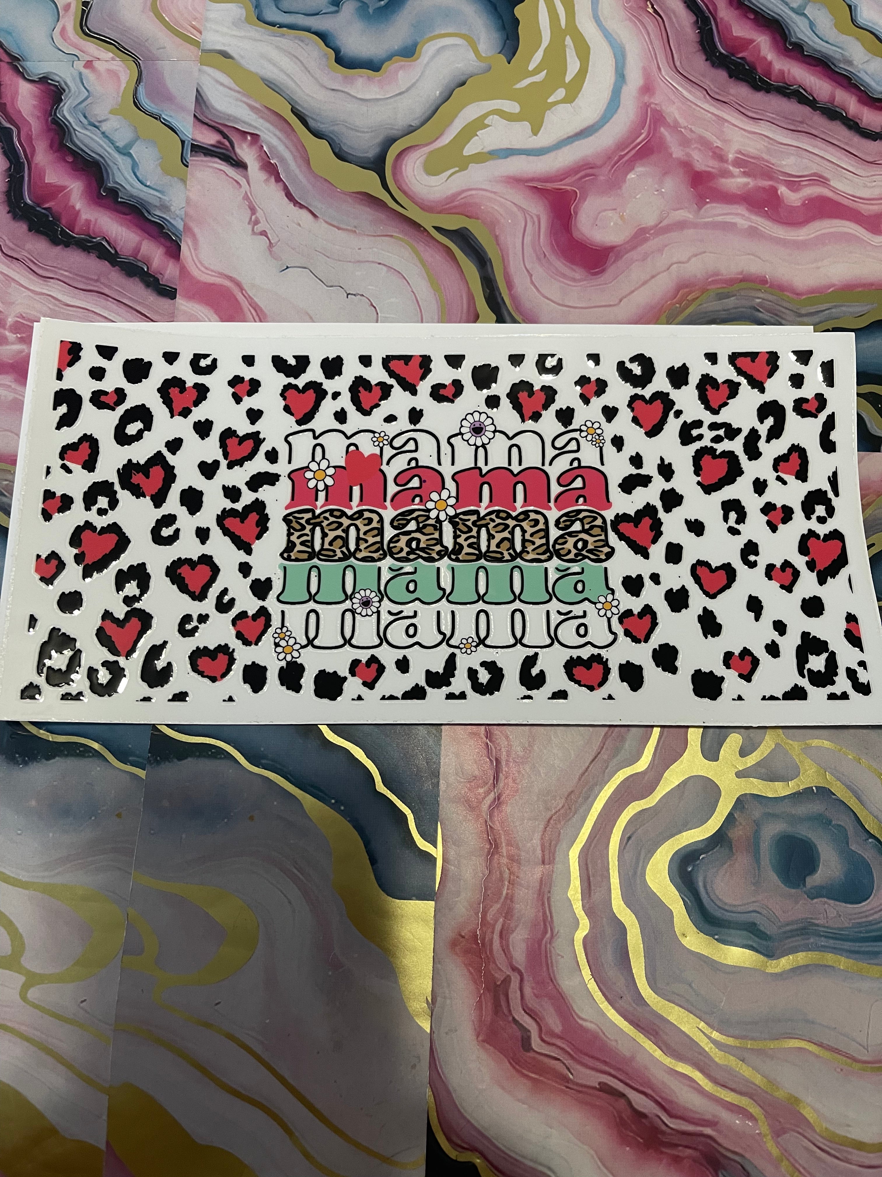 #14 Cheetah Heart Mama~~UV DTF CUP WRAP