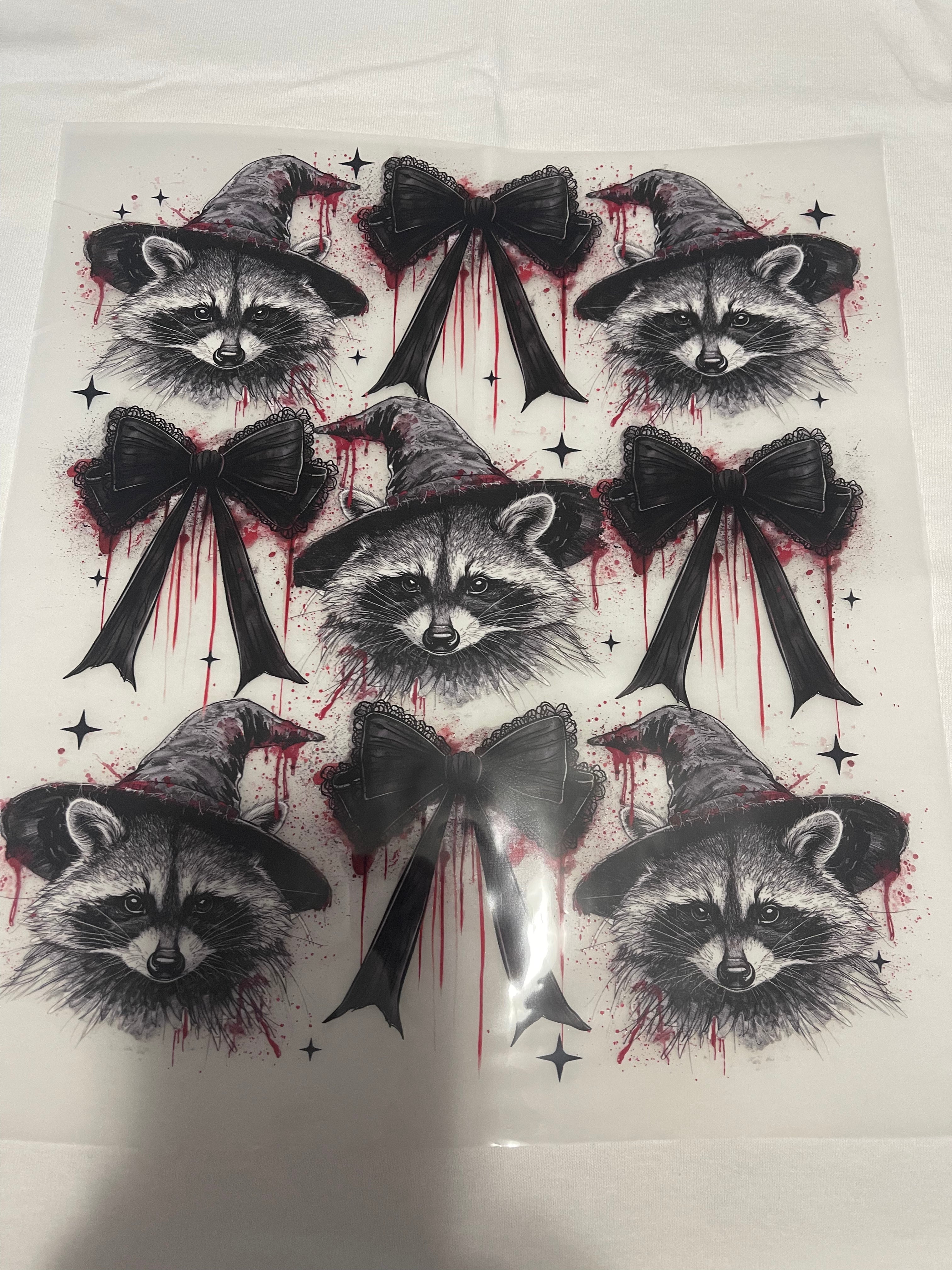 Scary Raccoon~~Halloween Dtf T-shirt Design