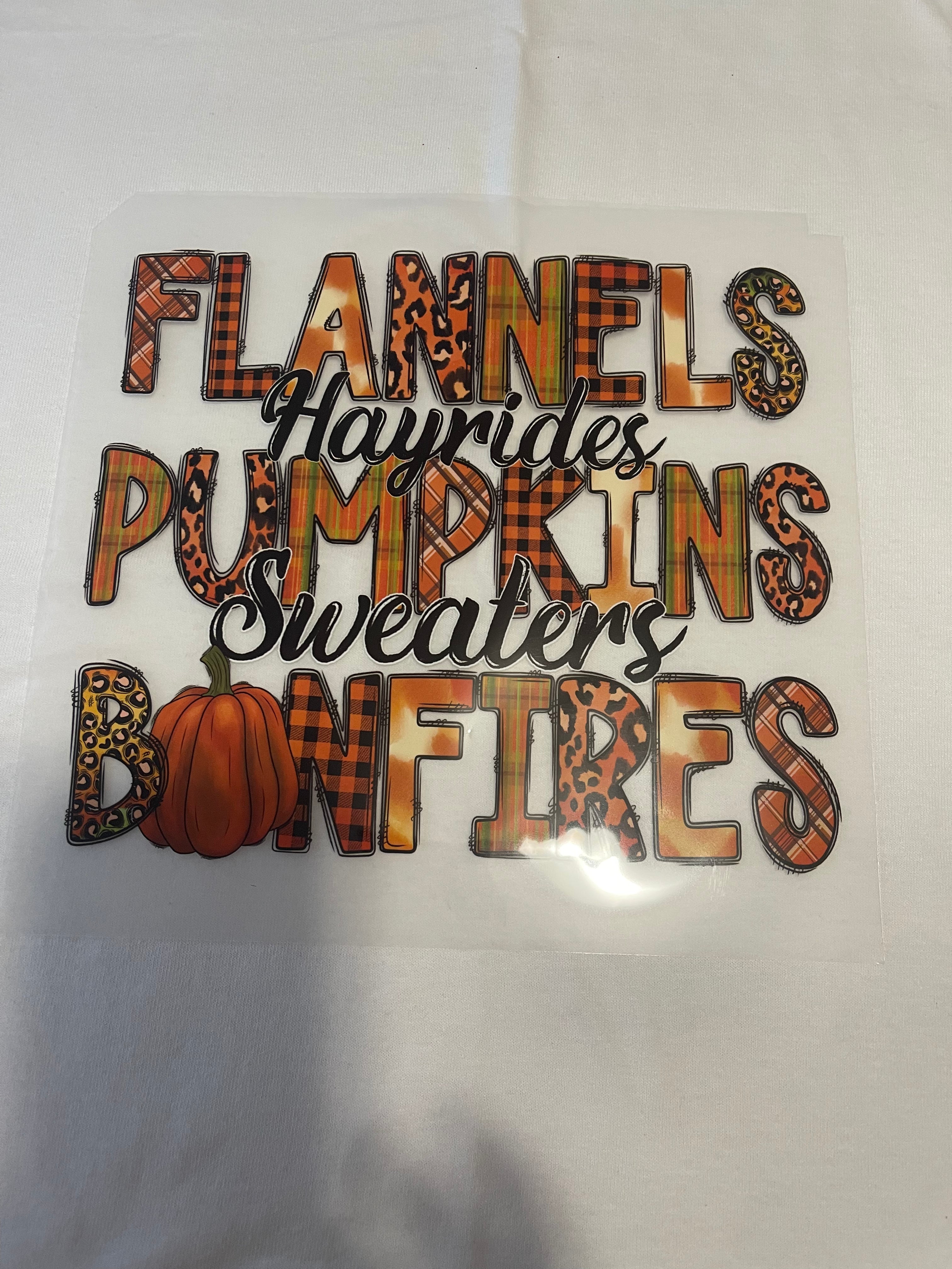 Flannels Pumpkin Bonfires~~Dtf T-shirt Design