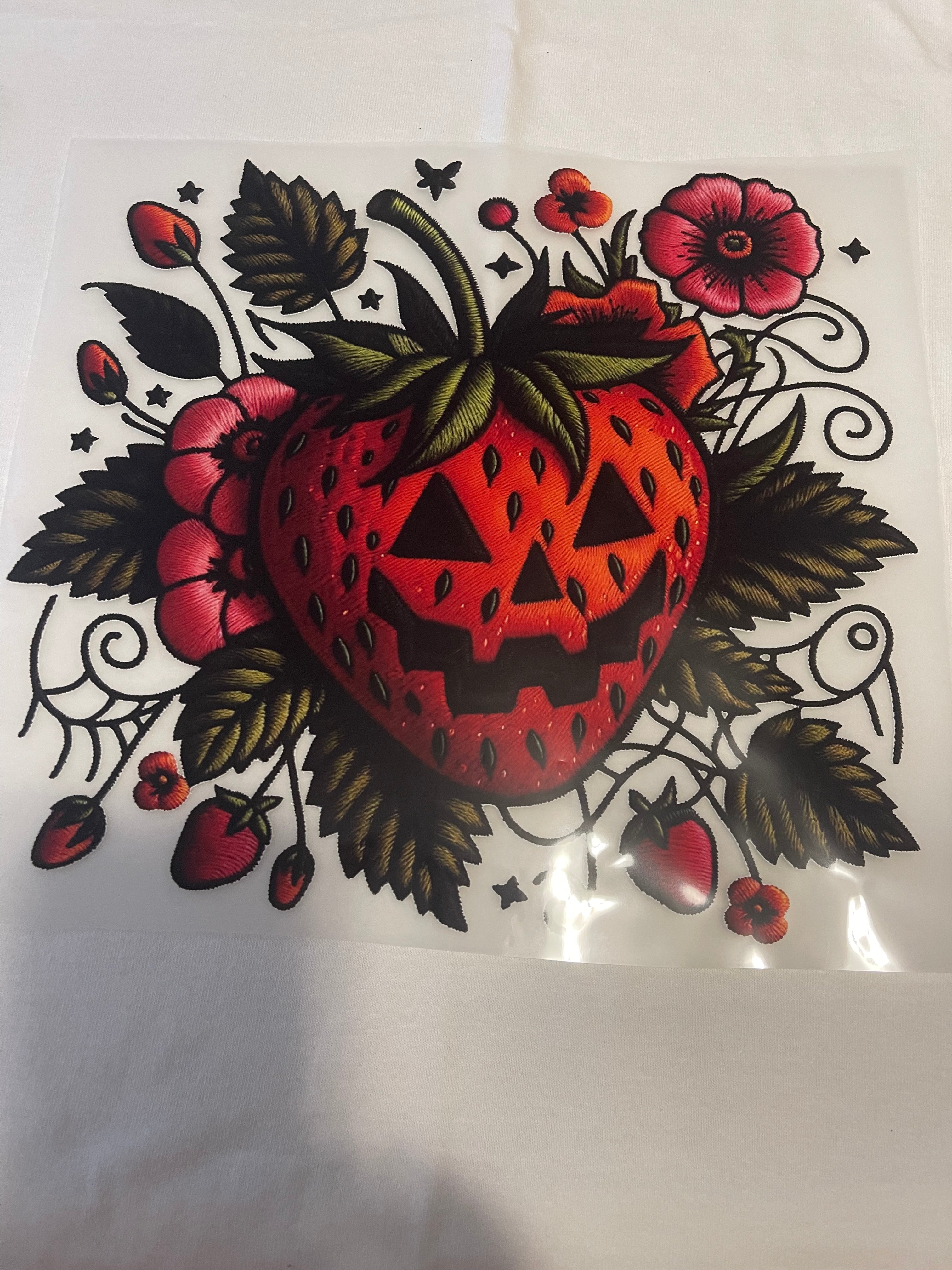 Scary Strawberry Halloween~~Dtf T-shirt Design