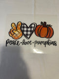 Peace Love Pumpkins~~Dtf T-shirt Design