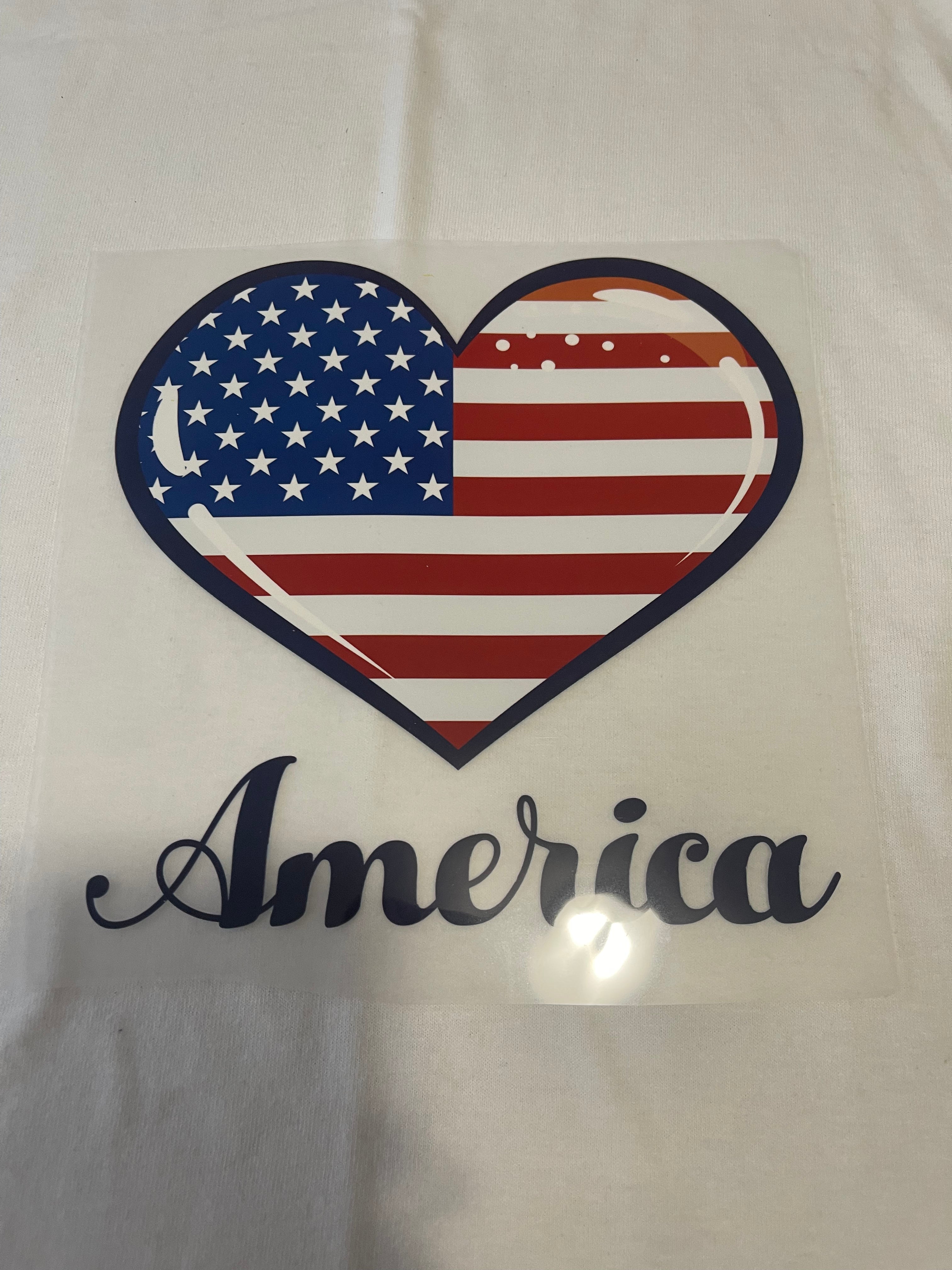 Heart America~~Dtf T-shirt Design