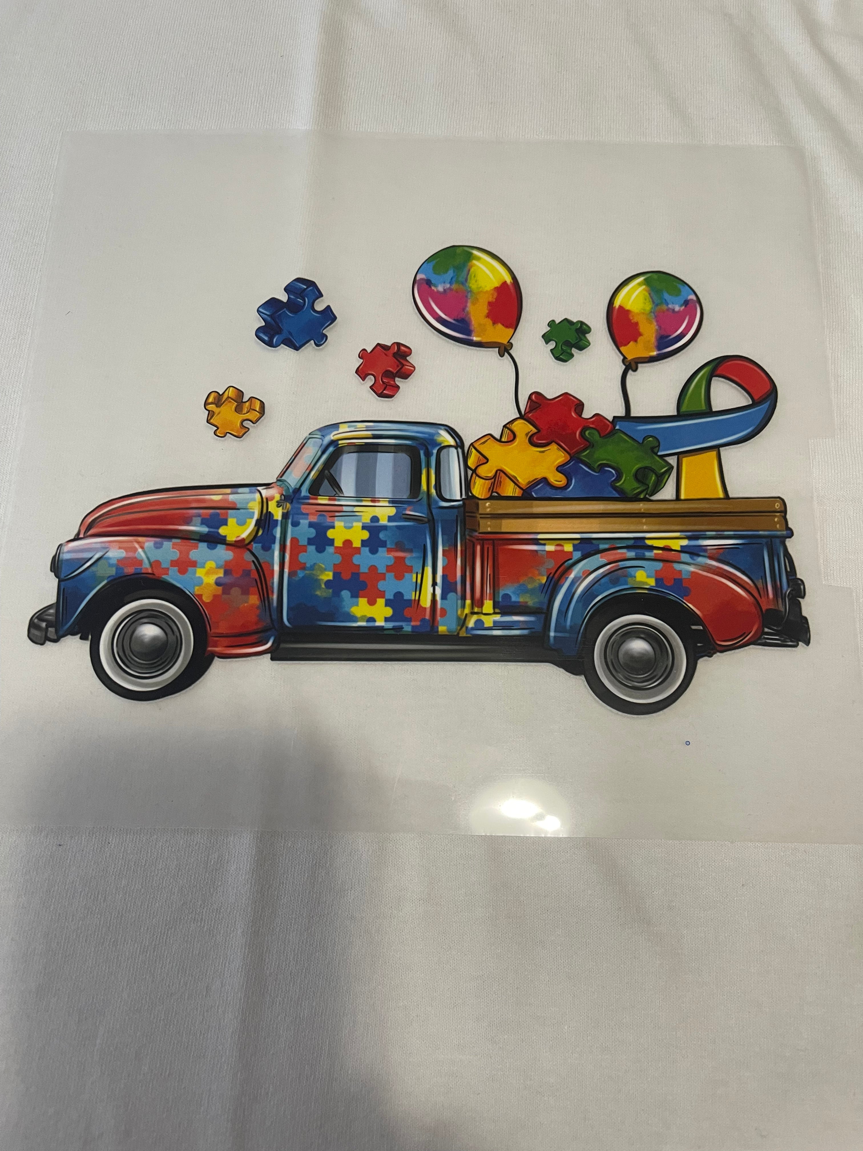 Autism Awareness Truck~~Dtf T-shirt Design