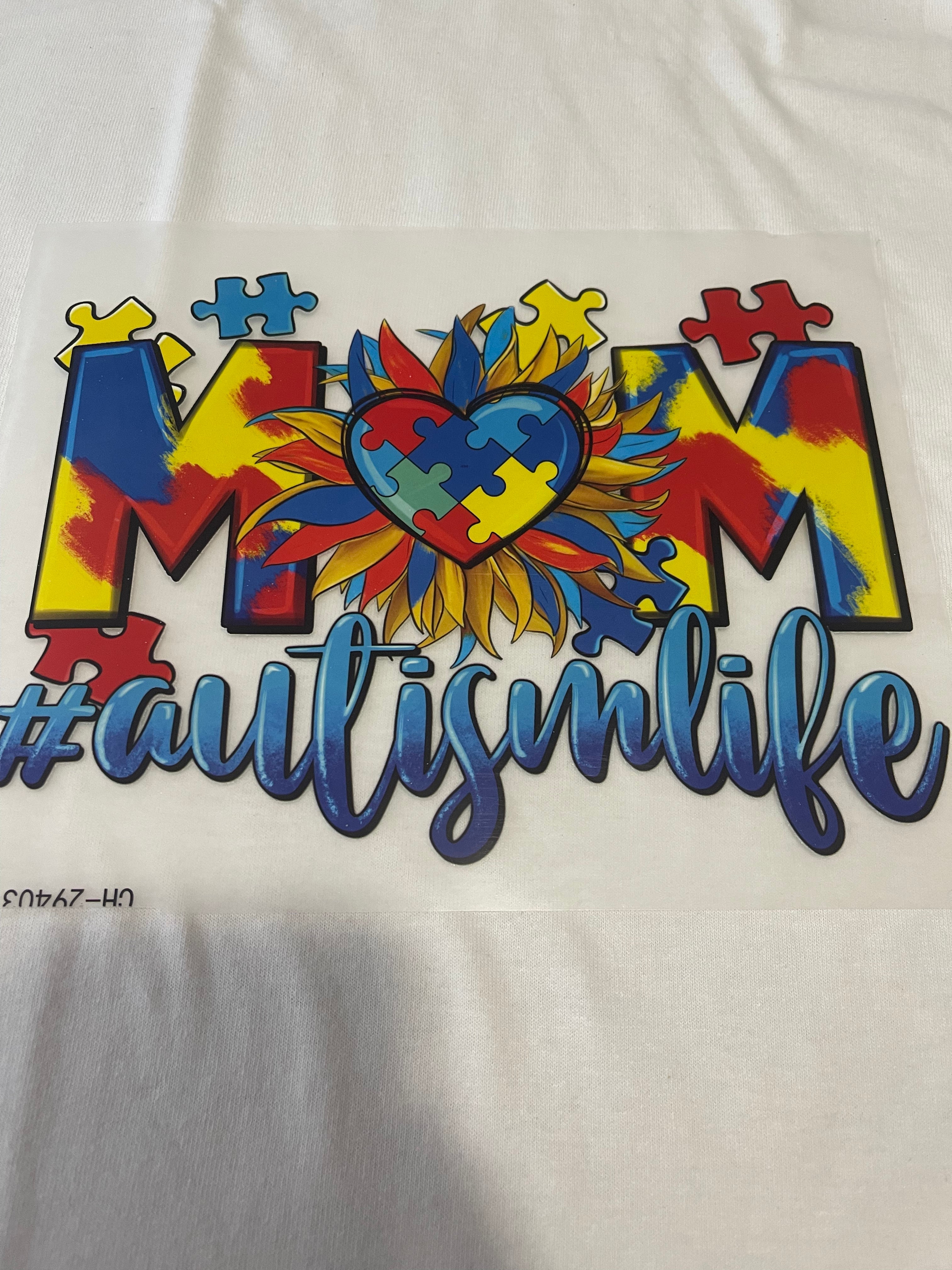 Mom #Autismlife~~Dtf T-shirt Design