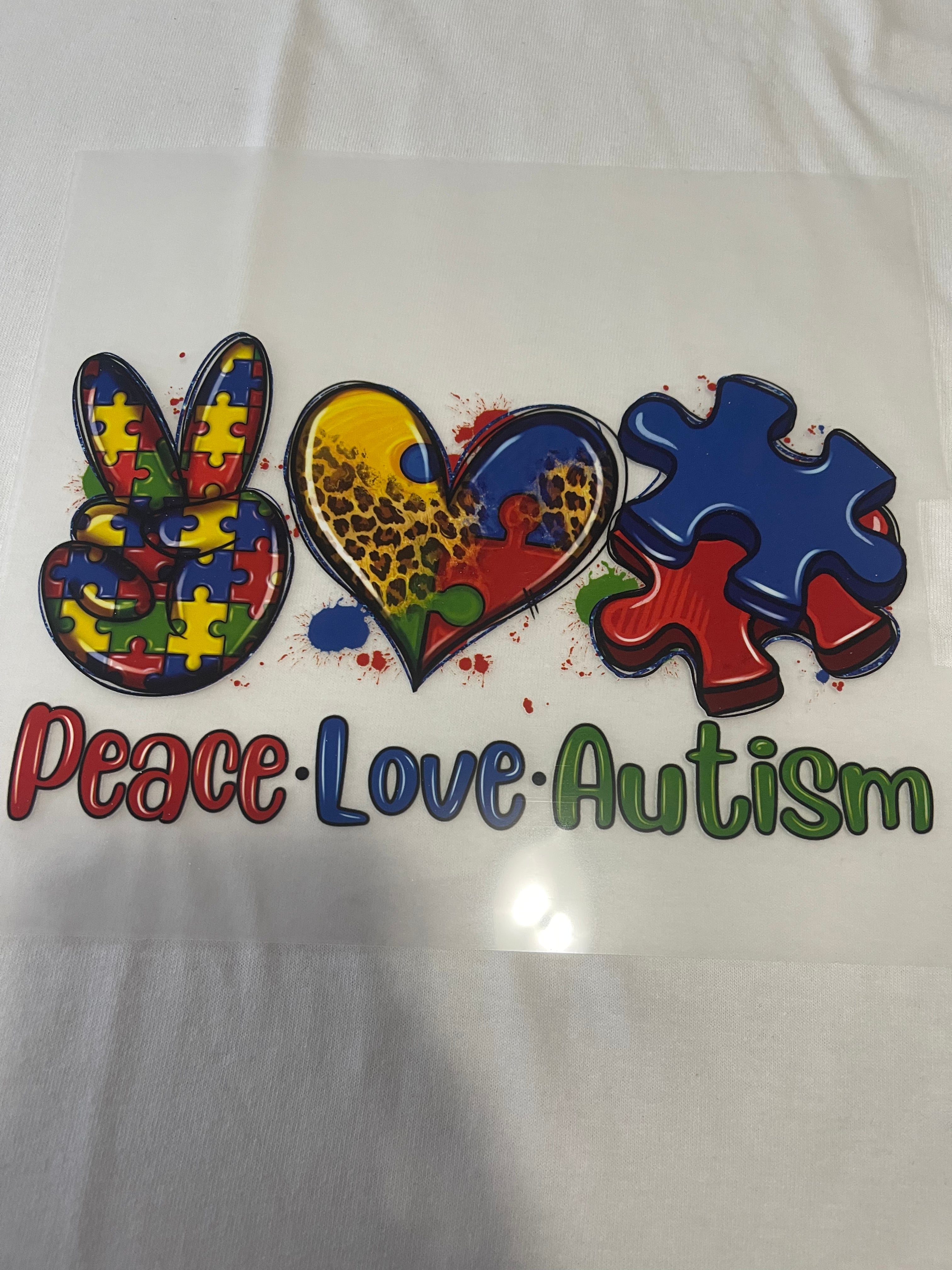 Peace Love Autism~~Dtf T-shirt Design