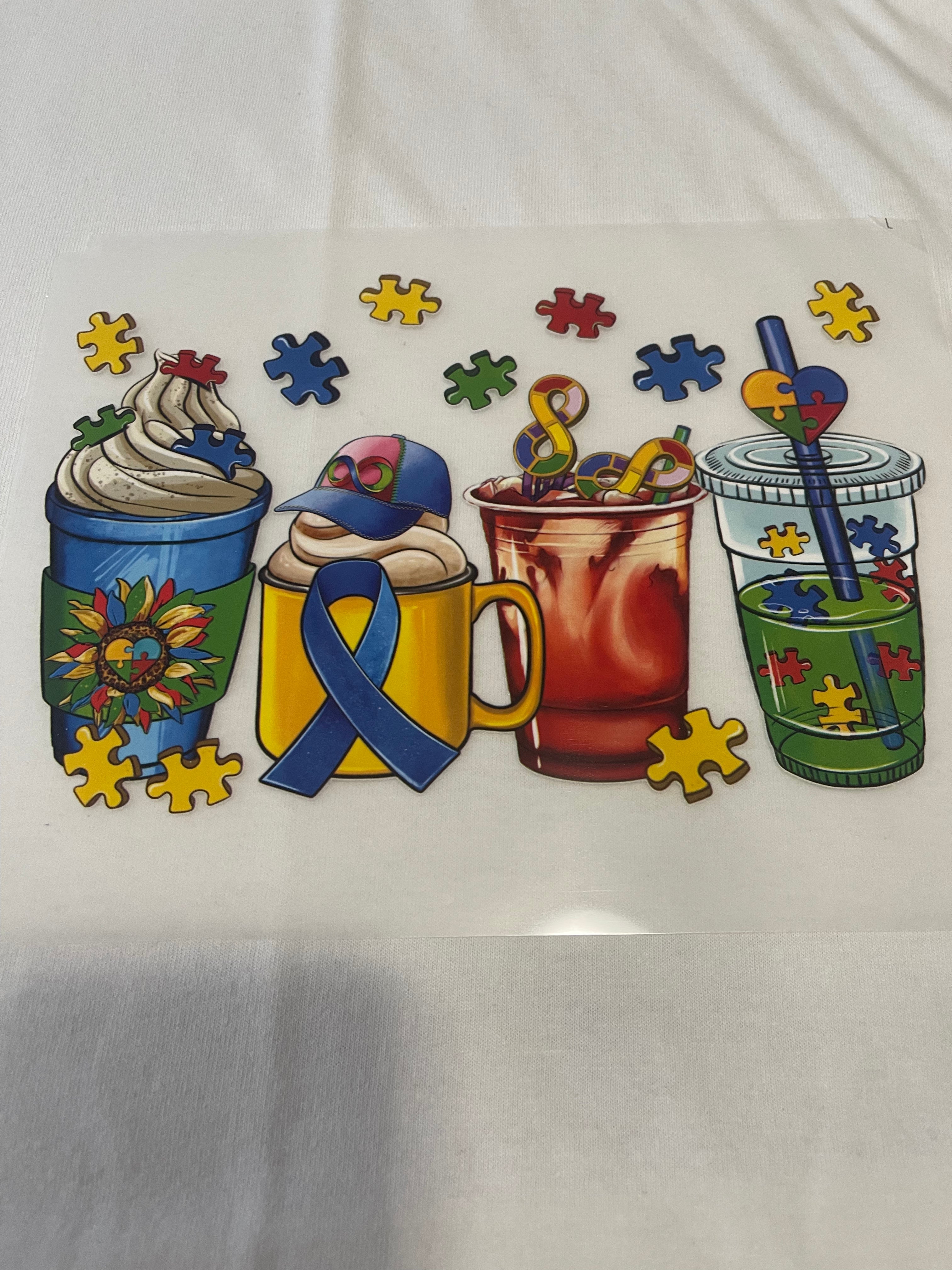 Coffee Autism~~Dtf T-shirt Design