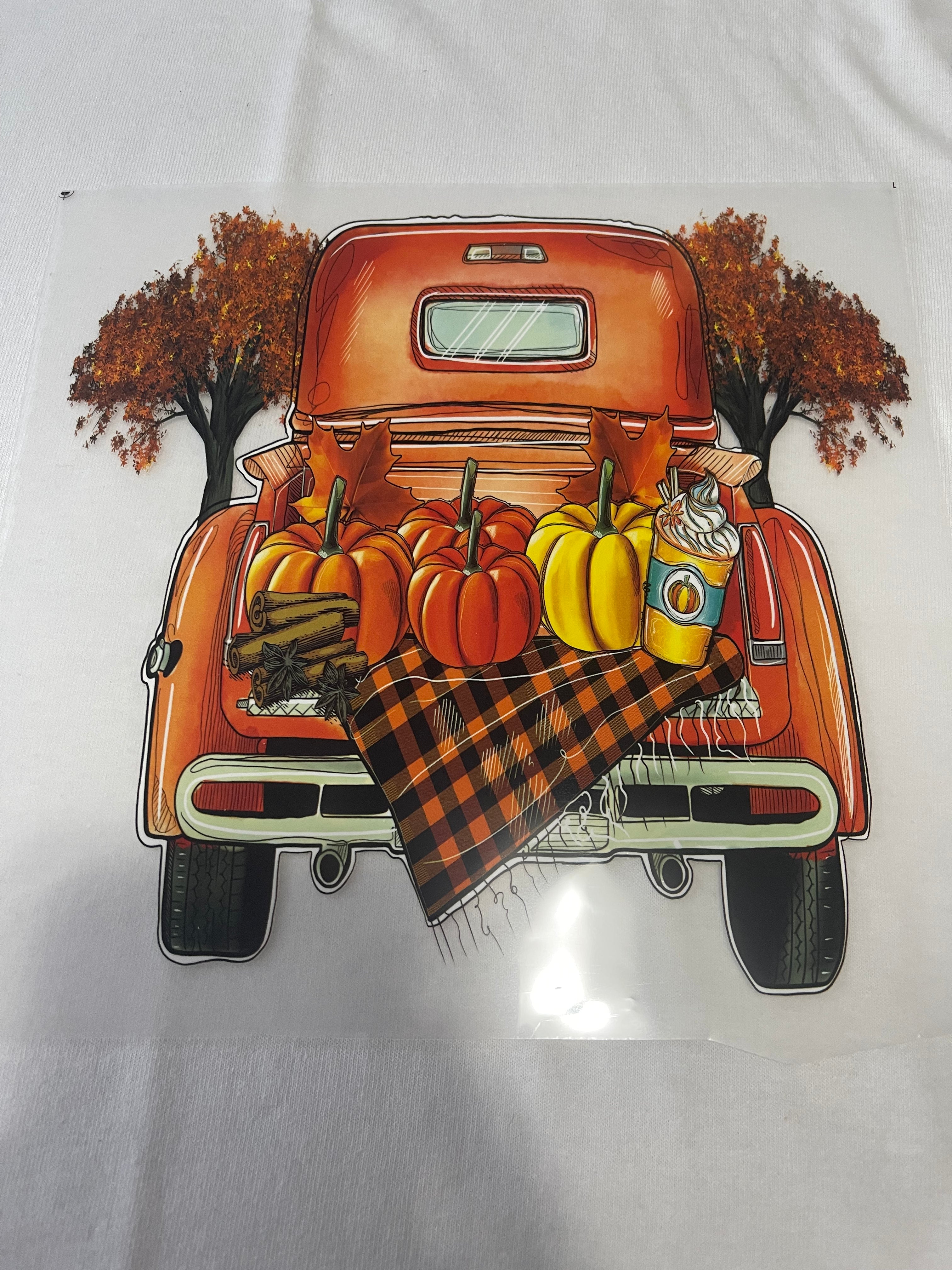 Truck With Pumpkins~~Dtf T-shirt Design