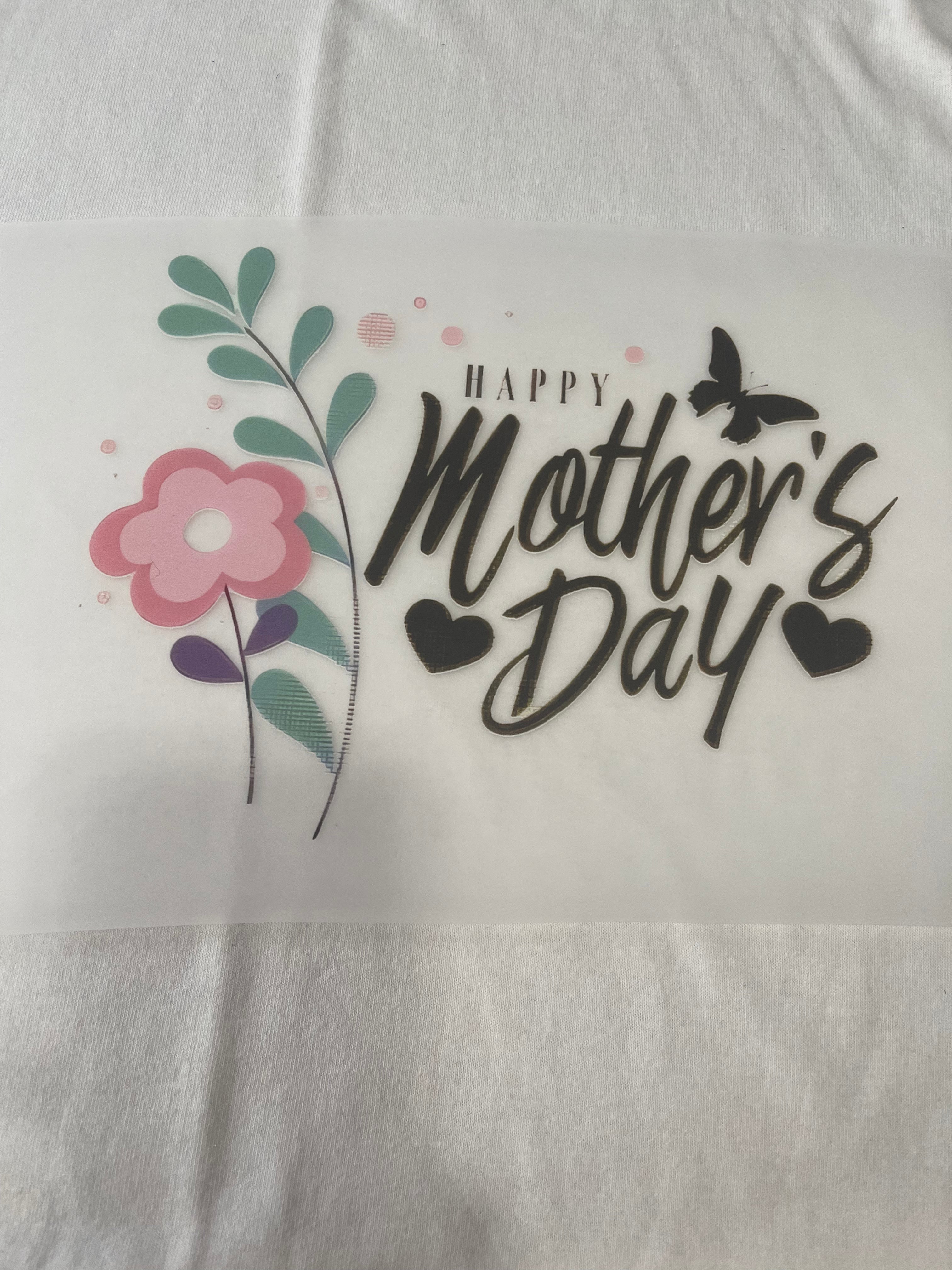 Mother's Day Pink Flower~~Dtf T-shirt Design