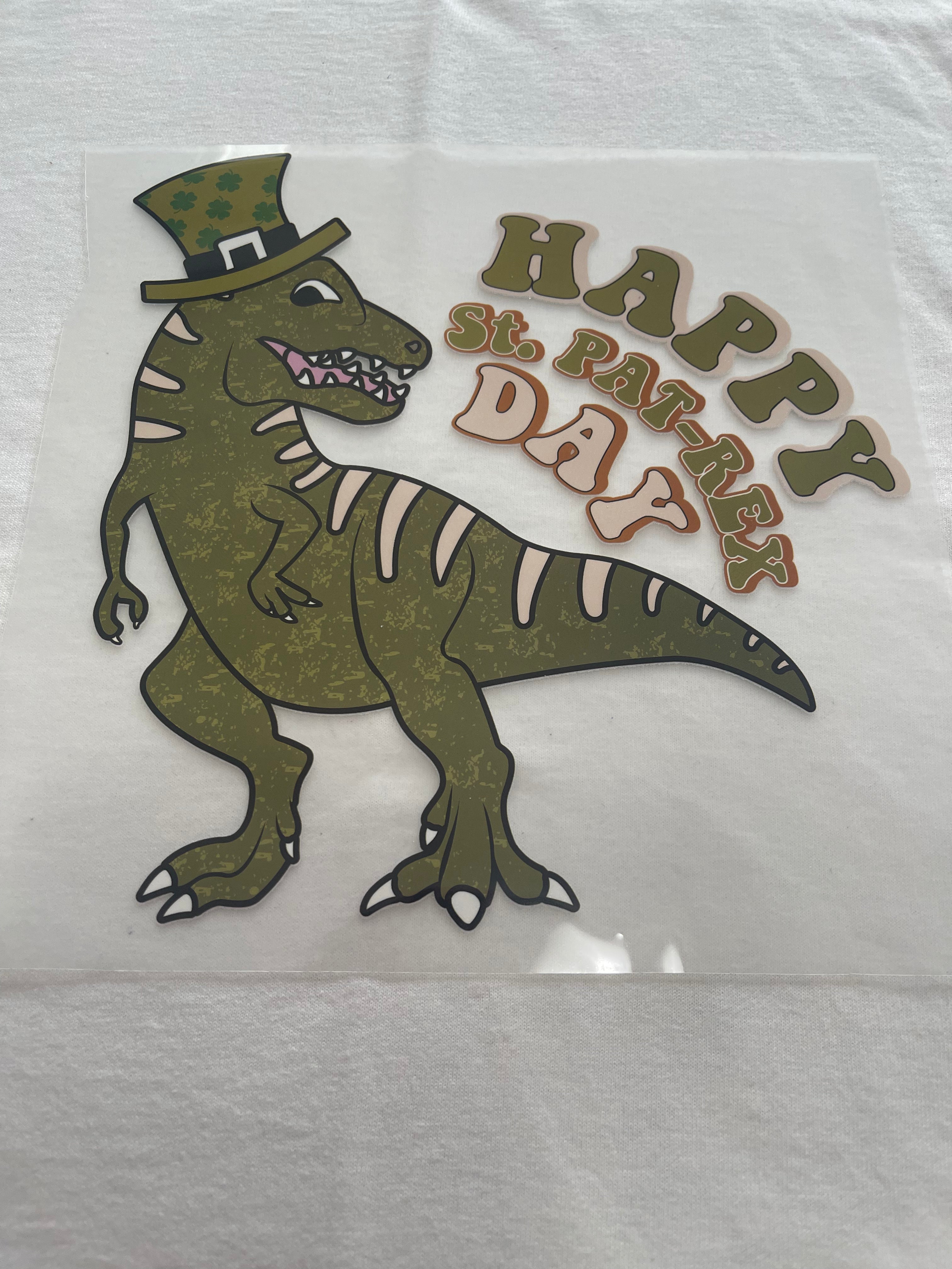 St. Patrick's Dino~~Dtf T-shirt Design