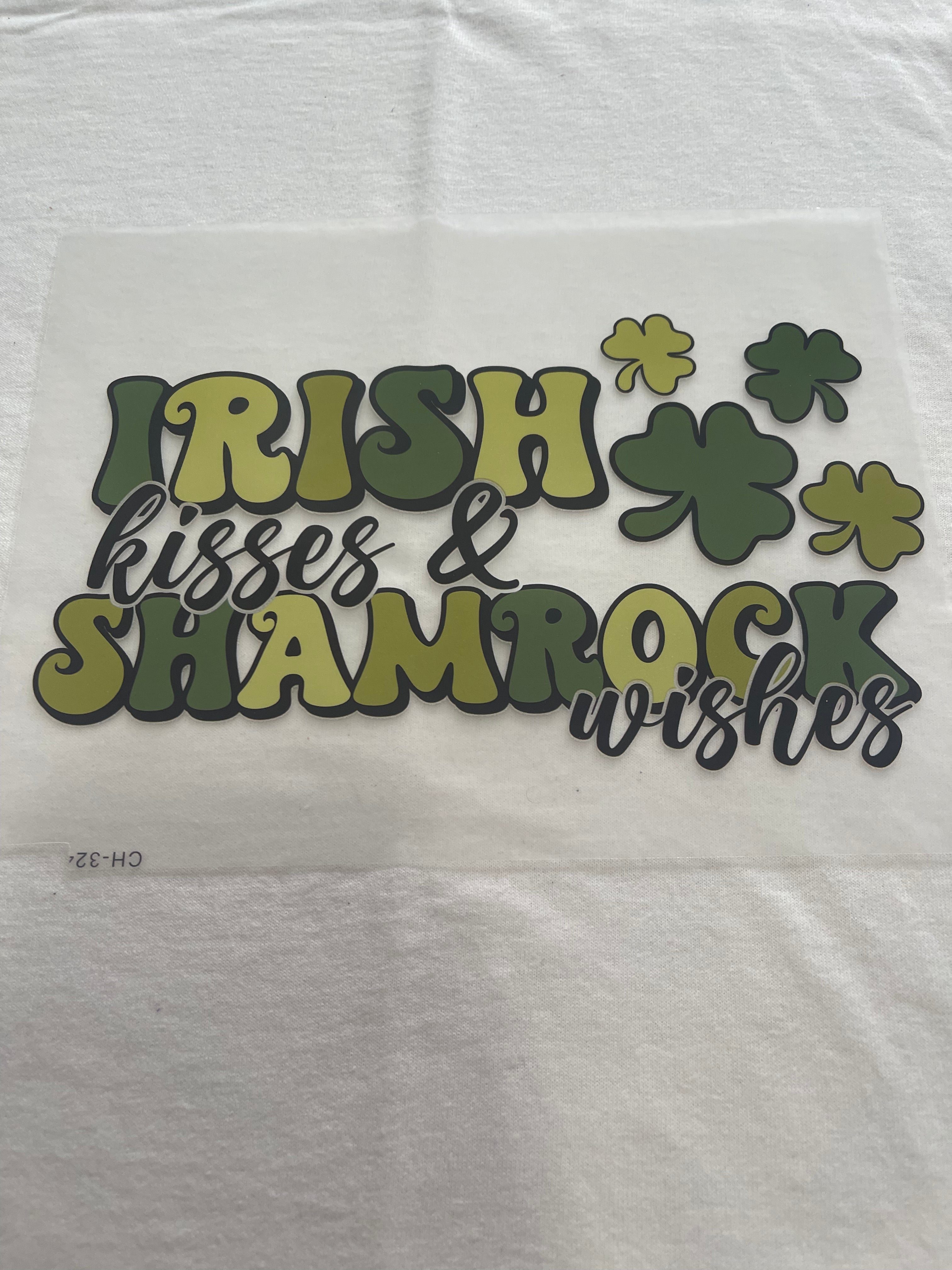 Irish Kisses & Shamrock Wishes~~Dtf T-shirt Design